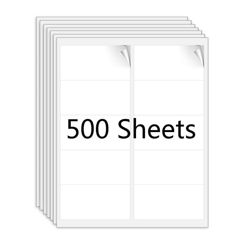 RBHK 10-UP Address Labels for Laser/Inkjet Printers, White, 2 x 4 Inch, (500 Sheets - 5000 Labels) - Image 1